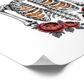 Funny Skeleton Pumpkin Herfst Poster (Hoek)