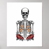 Funny Skeleton Pumpkin Herfst Poster (Voorkant)