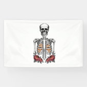 Funny Skeleton Pumpkin Herfst Spandoek (Horizontaal)