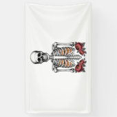 Funny Skeleton Pumpkin Herfst Spandoek (Verticaal)