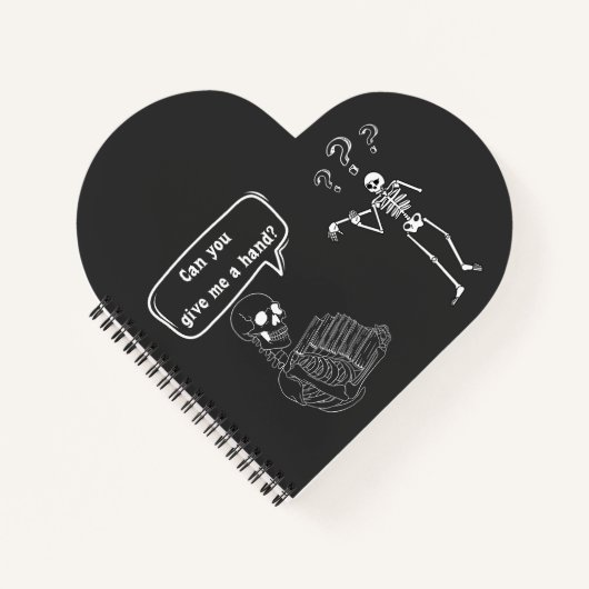 Funny Skeleton Pun Can You Give Me a Hand Notitieboek (Voorkant)