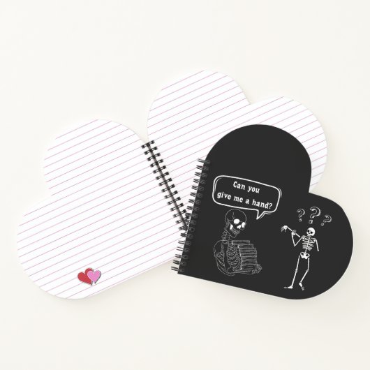 Funny Skeleton Pun Can You Give Me a Hand Notitieboek (Binnen)