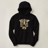 Funny Skeleton Rib Cage Beer Ugly kerstSweate Hoodie (Design voorkant)