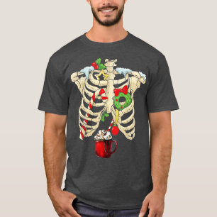 Funny Skeleton Rib Cage Hot Chocolate Ugly Christm T-shirt