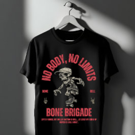 Funny Skeleton Roller Skating Bone Brigade  T-shirt