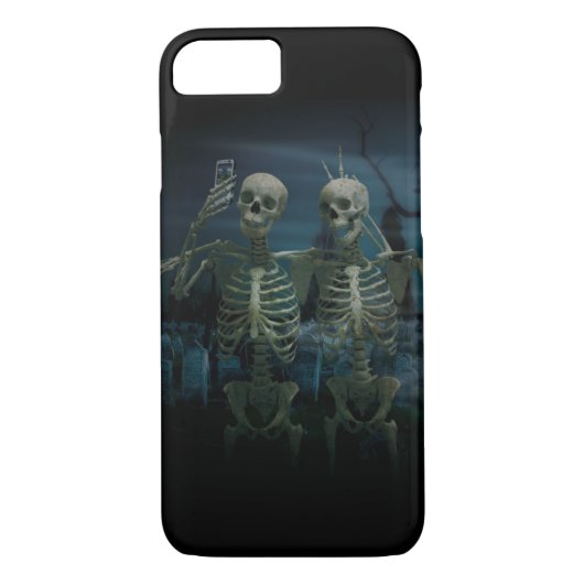 Funny Skeleton Selfie iPhone 7 Hoesje (Achterkant)
