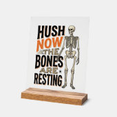 Funny Skeleton Shirt, Hush Nu Halloween Gravure Acryl Bord (Hoek)