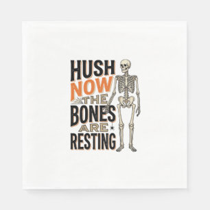 Funny Skeleton Shirt, Hush Nu Halloween Gravure Servet