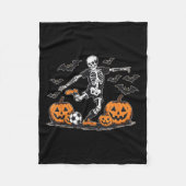 Funny Skeleton Soccer Men Boys Kids Halloween Cost Fleece Deken (Voorkant)
