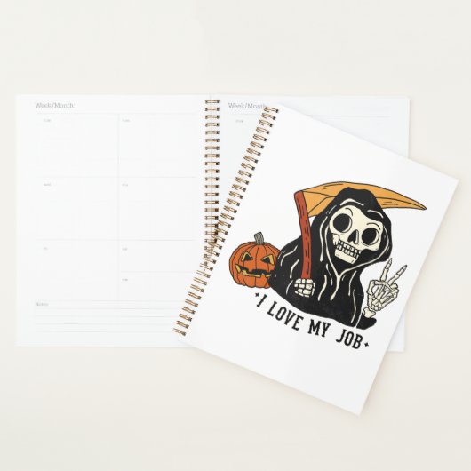 Funny Skeleton Spooky Vibes Herfst Planner (Display)