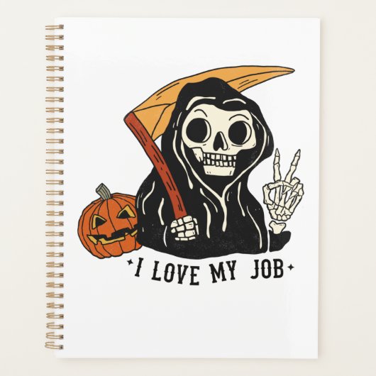 Funny Skeleton Spooky Vibes Herfst Planner (Voorkant)