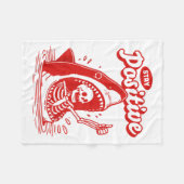 Funny Skeleton Stay Sitive Shark Beach Motivationa Fleece Deken (Voorkant (Horizontaal))