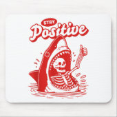 Funny Skeleton Stay Sitive Shark Beach Motivationa Muismat (Voorkant)
