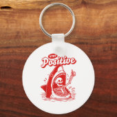Funny Skeleton Stay Sitive Shark Beach Motivationa Sleutelhanger (Voorkant)
