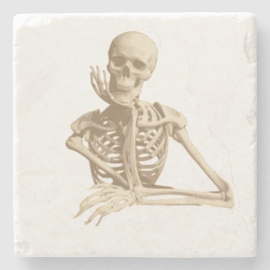 Funny Skeleton Stenen Onderzetter (Voorkant)