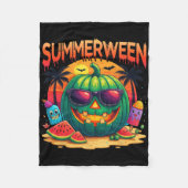Funny Skeleton Summer Summerween Watermelon Jack-o Fleece Deken (Voorkant)