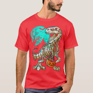 Funny Skeleton TR e Halloween Boys Dino Kids Fossi T-shirt