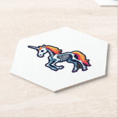 Funny Skeleton Unicorn Lovers Spooky Halloween Cos Kartonnen Onderzetters (Schuin)