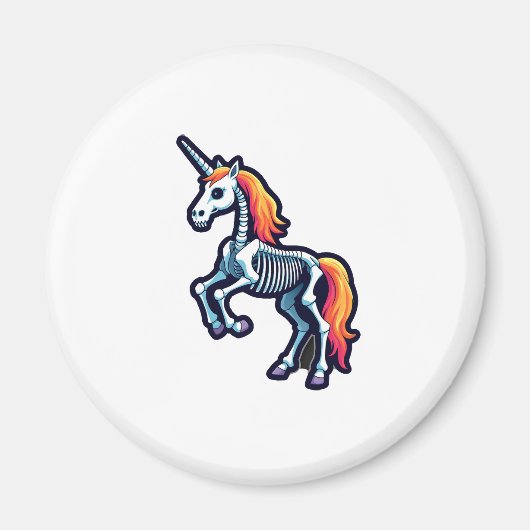 Funny Skeleton Unicorn Lovers Spooky Halloween Cos Magneet (Voorkant)