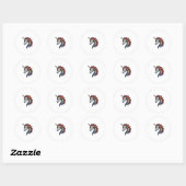 Funny Skeleton Unicorn Lovers Spooky Halloween Cos Ronde Sticker (Vel)