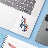 Funny Skeleton Unicorn Lovers Spooky Halloween Cos Sticker (Laptop met iPhone)