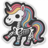 Funny Skeleton Unicorn Lovers Spooky Halloween Sticker (Voorkant)