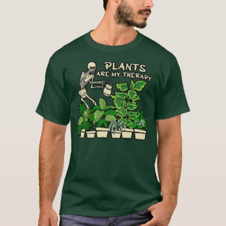 Funny Skeleton Watering Planten zijn mijn therapie T-shirt