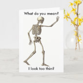 Funny Skeleton Waving Hand Happy Halloween Kaart (Gele Bloem)