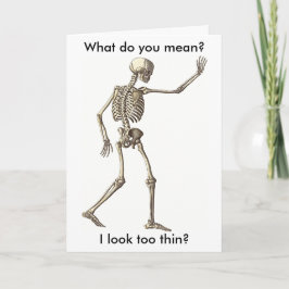 Funny Skeleton Waving Hand Happy Halloween Kaart