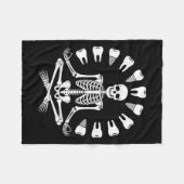 Funny Skeleton Yoga Dentist Tooth Dental Hygienist Fleece Deken (Voorkant (Horizontaal))
