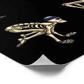 Funny Skeleton Yoga Workout Poses Halloween Poster (Hoek)