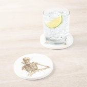 Funny Skeleton Zandsteen Onderzetter (Zijkant)