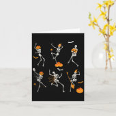Funny Skeletons Danser Dance Challenge Halloween Kaart (Gele Bloem)