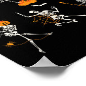 Funny Skeletons Danser Dance Challenge Halloween Poster (Hoek)