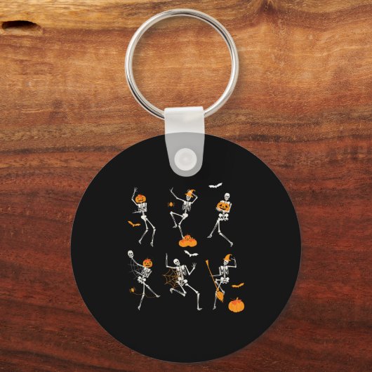 Funny Skeletons Danser Dance Challenge Halloween Sleutelhanger (Voorkant)