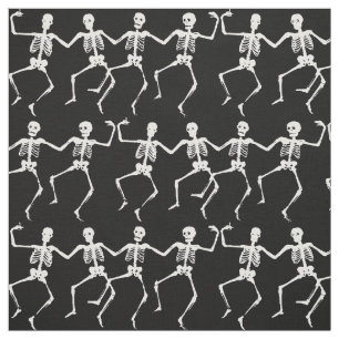 Funny skeletons skull-danspatroon halloween stof
