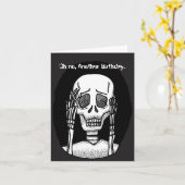 Funny Skelton Gothic Horror Dark Humor Verjaardag Kaart (Gele Bloem)