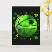 Funny Sketll And Shamrock Clover St Patrick's Day  Kaart (Gele Bloem)