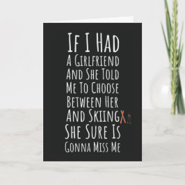Funny Ski Cards For Men Skier Skiing Winter Sports Kaart