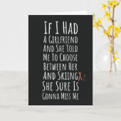 Funny Ski Cards For Men Skier Skiing Winter Sports Kaart (Gele Bloem)