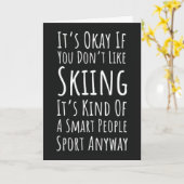 Funny Ski Cards Skiing Humor Humorous Skier Kaart (Gele Bloem)