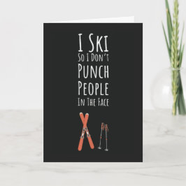 Funny Ski Cards Skiing Humor Skier Winter Sports Kaart