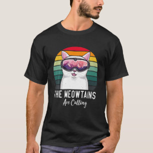 Funny Ski Cat Lovers the Meowtains noemen Ret T-shirt