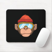 Funny Ski Monkey Bril Gorilla Skiën Berg G Muismat (Met muis)