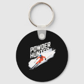 Funny Ski Powder Hunter Alpine Skier Sleutelhanger (Voorkant)