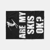 Funny Ski Tee Distressed Skiing Winter Sports Ski Fleece Deken (Voorkant (Horizontaal))