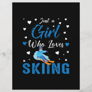 Funny Ski Winter Sports Gift just a Girl die er va Briefhoofd