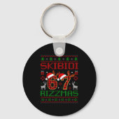 Funny Skibidi Rizzmas Meme Ugly Christmas Vibes Xm Sleutelhanger (Voorkant)