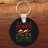 Funny Skibidi Rizzmas Meme Ugly Christmas Vibes Xm Sleutelhanger (Voorkant)