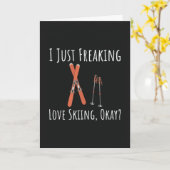 Funny Skiing Cards Humor Snow Mountain Vacation Kaart (Gele Bloem)